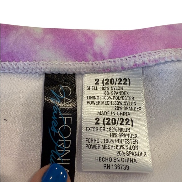 California Waves Women's Plus Size Pink Tie-Dyed Swim Bottoms - 2X (20) Pink NEW - Picture 12 of 14